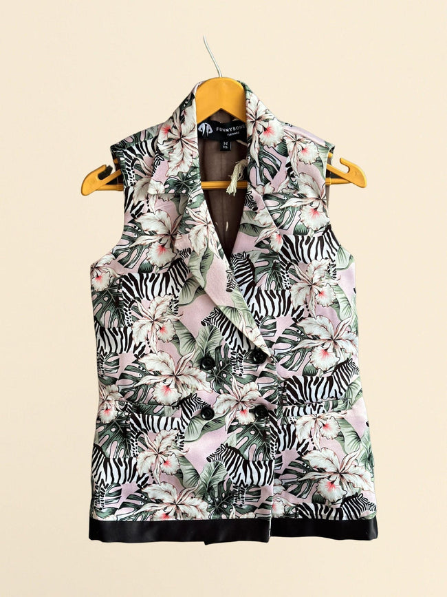 Zebra Print Satin Blazer Dress - Funny Bones Clothings