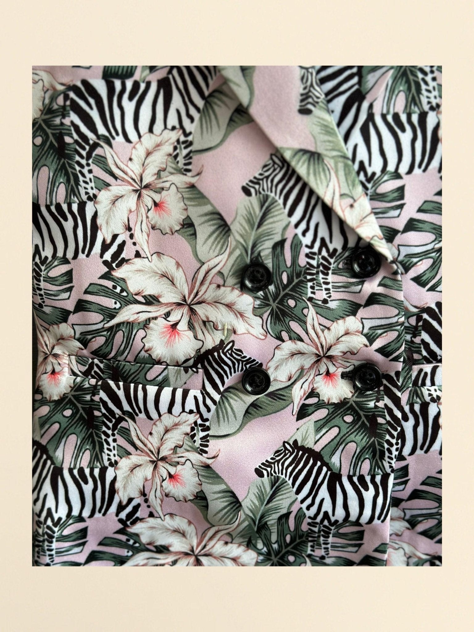 Zebra Print Satin Blazer Dress - Funny Bones Clothings